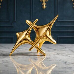 Celestial Starburst 18K Gold Plated Adjustable Ring | Sculptural | Futuristic